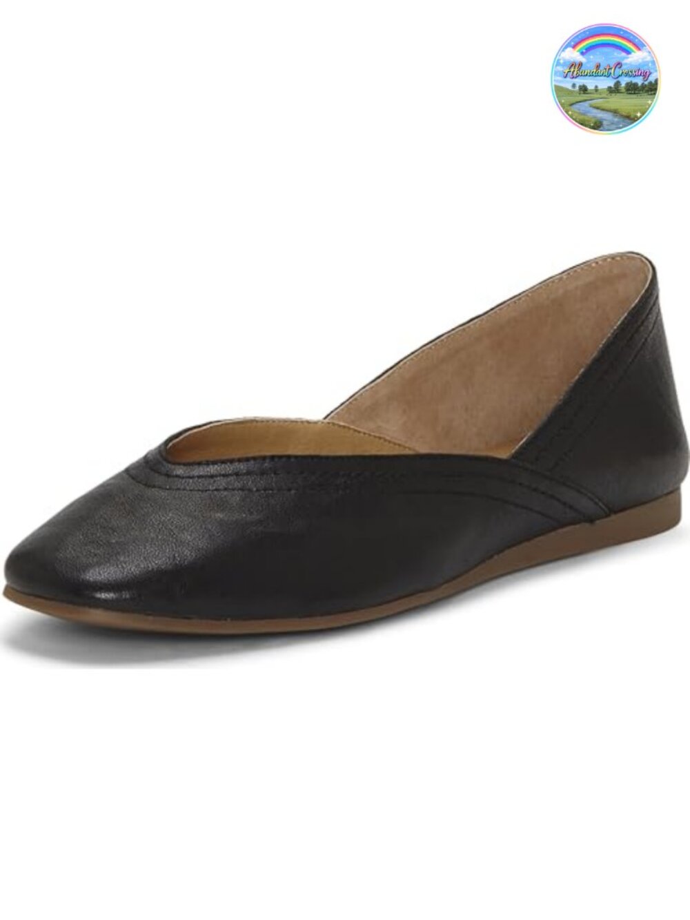 Lucky Brand Women's Alba Ballet Flats Leather Square Toe Slip-On